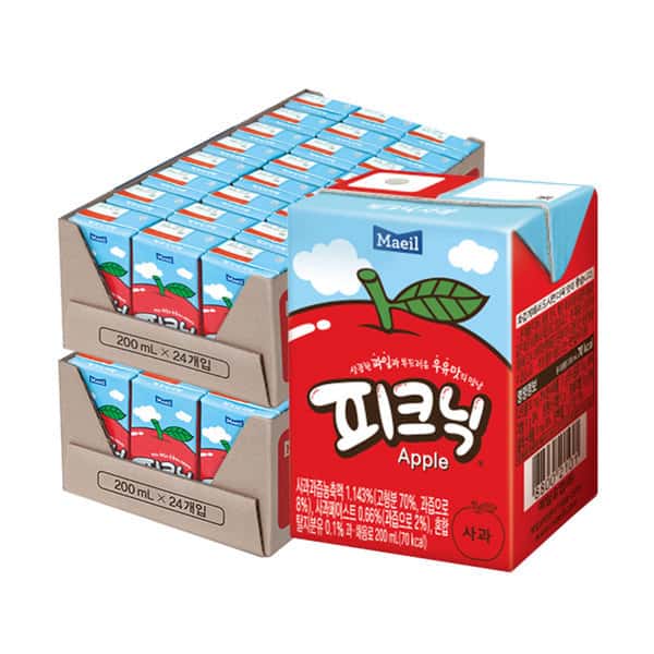 상품 01. 피크닉 사과 200ml 48팩/쥬스/주스/과채/과즙/음료