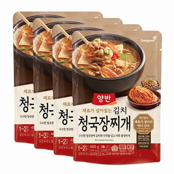 동원 양반 김치 청국장찌개 460G 4개