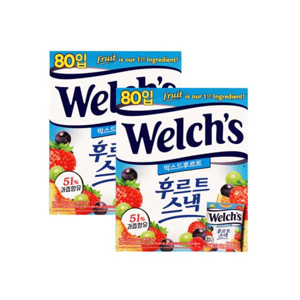 웰치 후르트스낵 믹스드후르트 80입 2박스