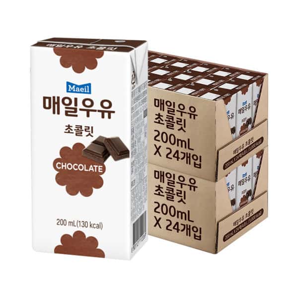상품 01. 매일 멸균우유 초콜릿 200ml 48팩/초코우유/초콜렛