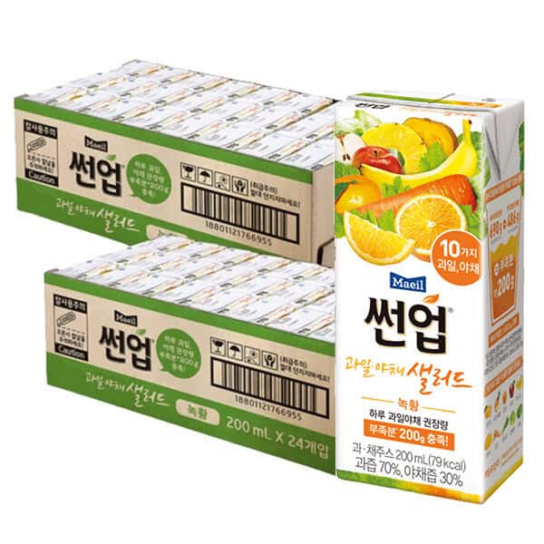 썬업 과일야채샐러드 녹황 200ML 48팩