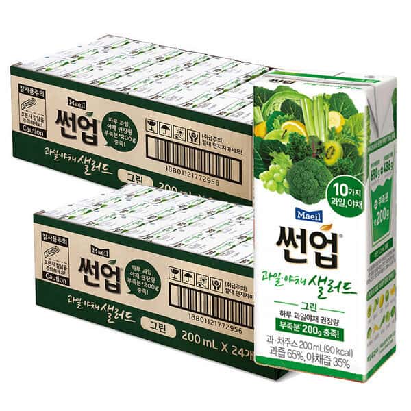 상품 01. 썬업 과일야채샐러드 그린 200ML 48팩