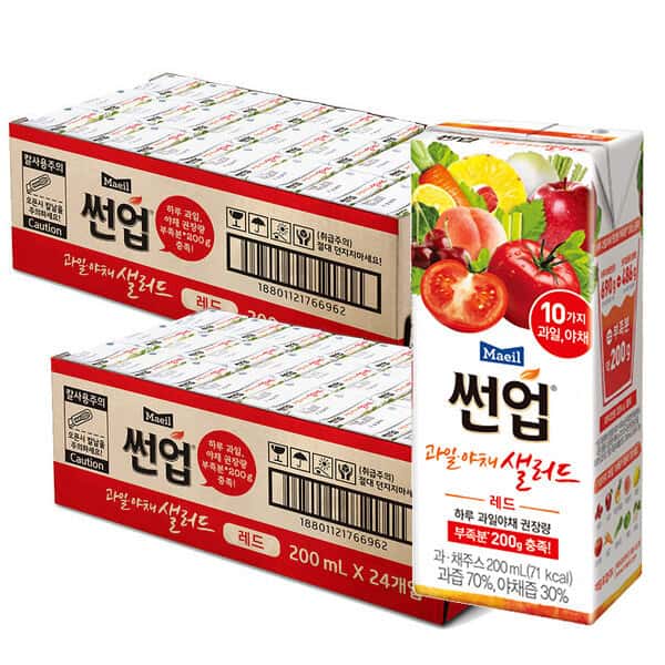 상품 01. 썬업 과일야채샐러드 레드 200ML 48팩