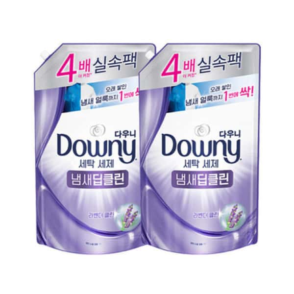 다우니 프리미엄 액체형 세제 냄새딥클린 퍼플 1.8L 2개
