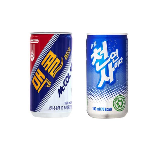 맥콜 190ml 30캔+천연사이다 190ml 30캔 / 총2박스