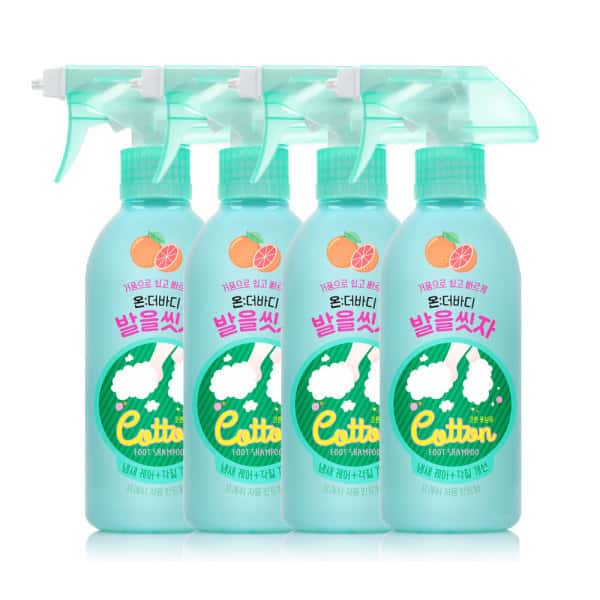 상품 01. 온더바디 발을씻자 코튼풋샴푸 자몽향 385ml 4개