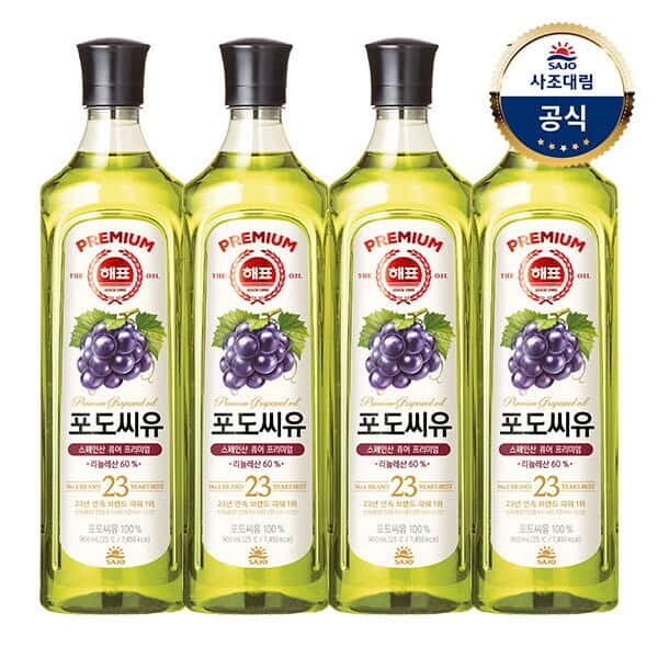 사조대림 해표 포도씨유 900ml X 4병