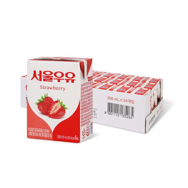 상품 01. 서울우유 딸기 멸균우유 200ml x 24입 (1박스) 딸기우유/멸균우유