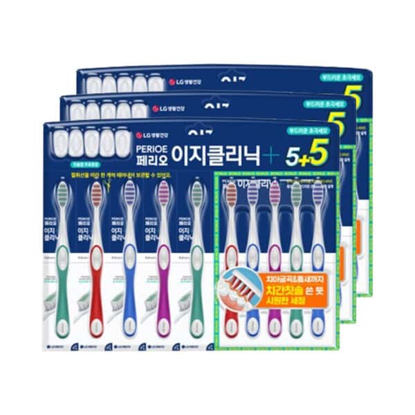 상품 01. 페리오 이지클리닉 어드밴스드 초극세모 칫솔 (5+5입) 3개(총30입)