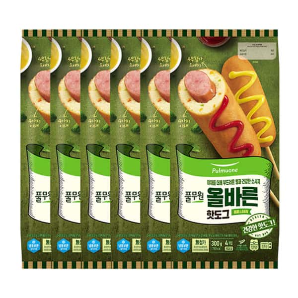 올바른핫도그 75g 4입x6봉(총24개) 개별포장