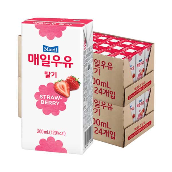 상품 01. 매일 멸균우유 딸기 200ml 48팩/딸기맛우유/두유