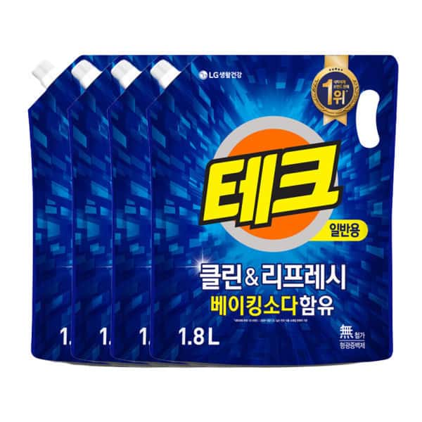 상품 01. 테크 클린앤리프레쉬 리필 1.8L 일반 4개