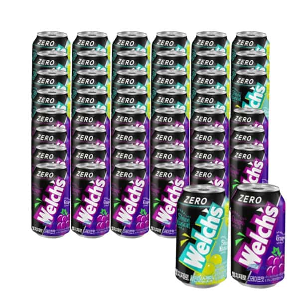 웰치스 제로 샤인머스켓 355ml 24캔+ 포도 355ml 24캔