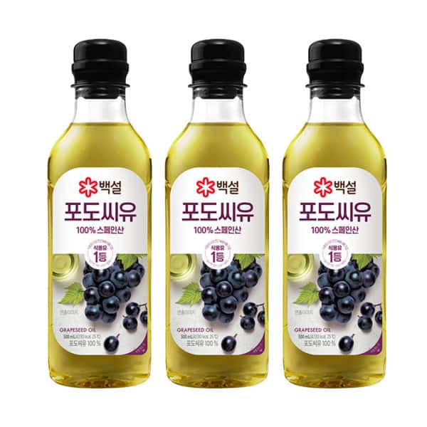백설 포도씨유 500ml 3개