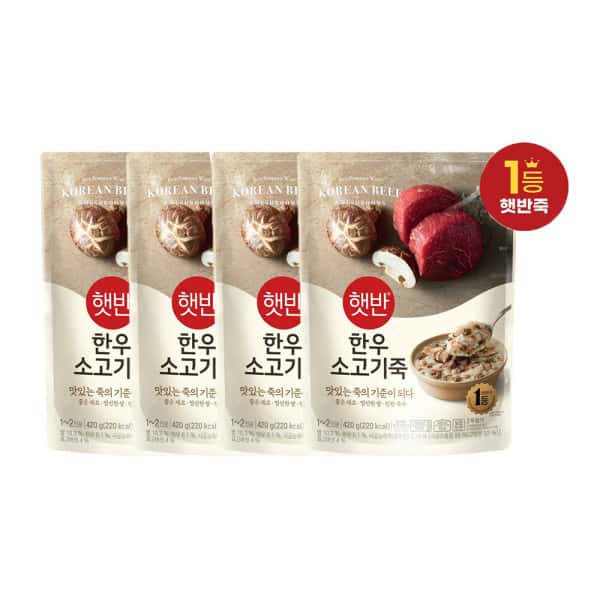 햇반 소고기죽 420g x4입