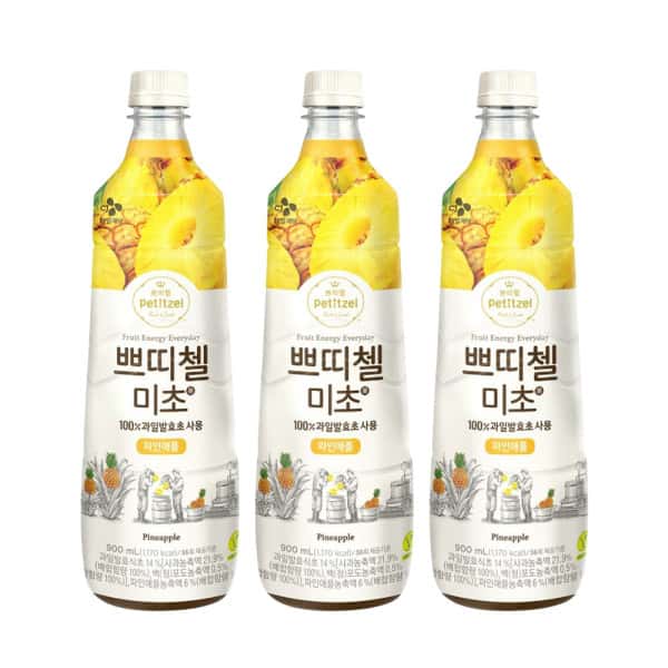 쁘띠첼 미초 파인애플 900ml 3개