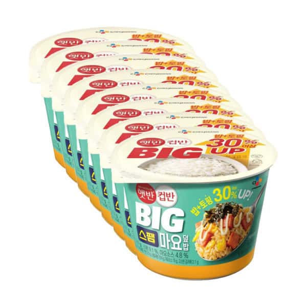 햇반 컵반 BIG 스팸마요덮밥 307g 8개