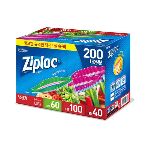 상품 01. 지퍼락 실속팩 200매(소60+중100+대40) +사은품) 소형50매