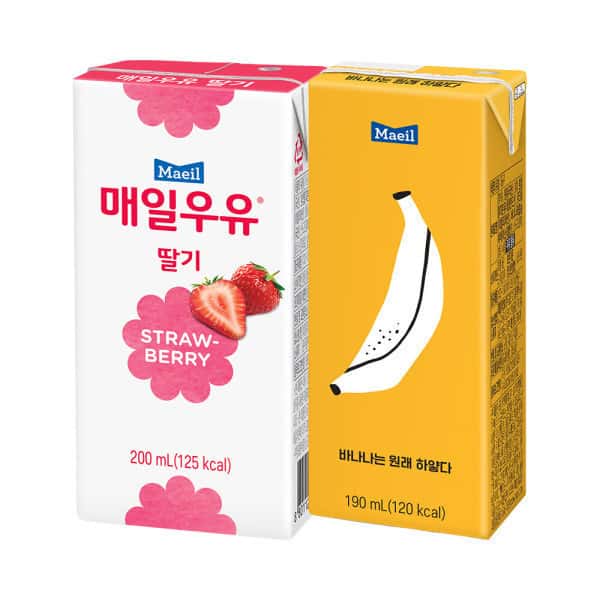 상품 01. 바나나는 원래 하얗다190ml 24팩+딸기우유200ml 24팩 바나나딸기 딸바우유