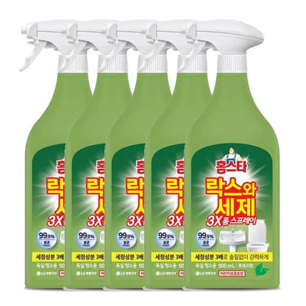 상품 01. 홈스타 락스와세제 3X 폼스프레이 후레쉬 500ML 5개