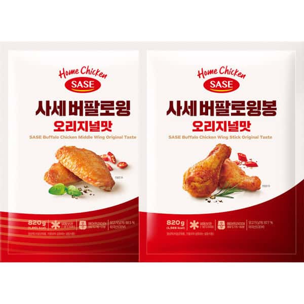 사세 버팔로 윙 오리지널 맛+윙봉 오리지널 맛 820g 1봉+820g 1봉