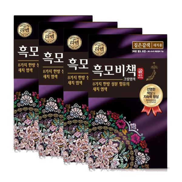 상품 01. 리엔 흑모비책 골드 짙은갈색 90G 4개