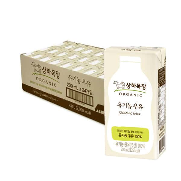 상하목장 유기농 멸균우유 200ml 24팩