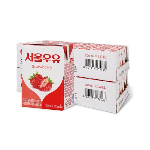 상품 01. 서울우유 딸기 멸균우유 200ml 24입+24입 (2박스) 딸기우유/멸균우유