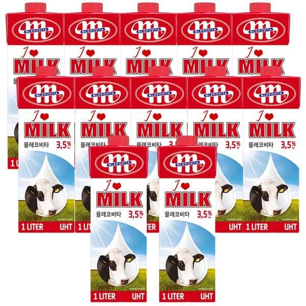 믈레코비타 폴란드 수입멸균우유 1000ml 12개