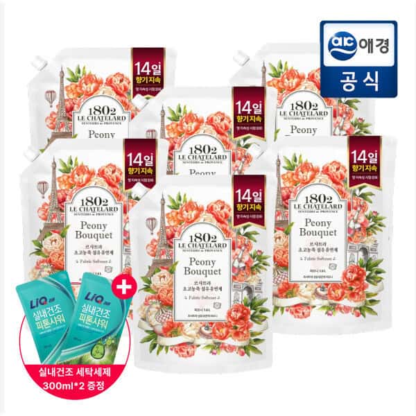 르샤트라 고농축 섬유유연제 피오니부케 1.6L x 6개