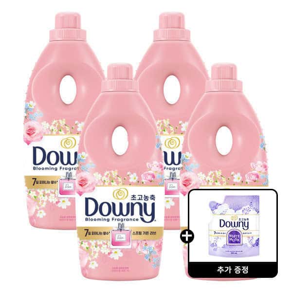 다우니 스프링 가든 러브 1L 4개 +다우니 화이트 머스크 200mL 1개