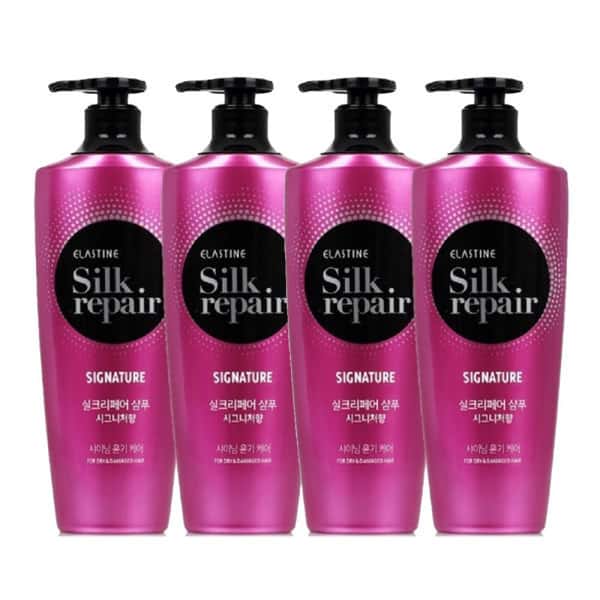 상품 01. (손상케어)엘라스틴 실크리페어 샤이닝골드 샴푸 550ml 4개