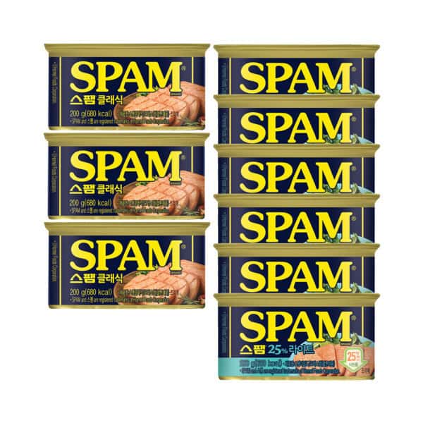 상품 01. 스팸 클래식 200gx3 +스팸 25%라이트 200g x6