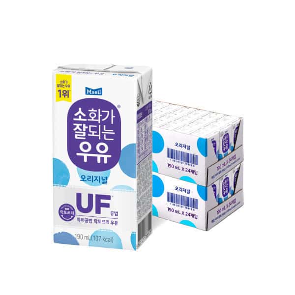상품 01. 매일 소화가 잘되는 멸균우유 190ml 48팩