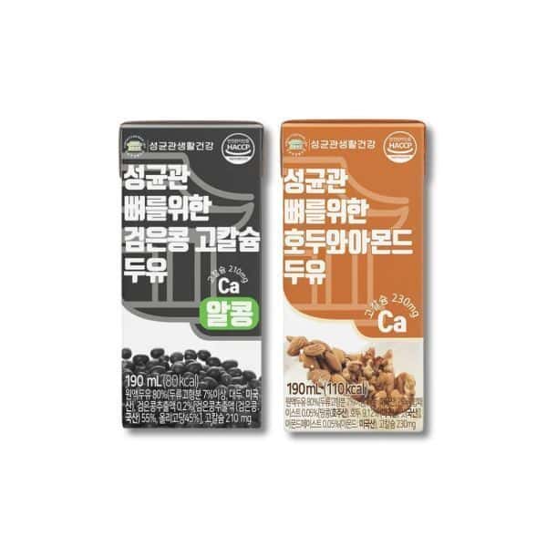상품 01. 15%13%/성균관 뼈를위한 검은콩 고칼슘 두유 190ml 24팩 + 뼈를위한 호두와아몬드 190ml x 24팩 / 총 48팩