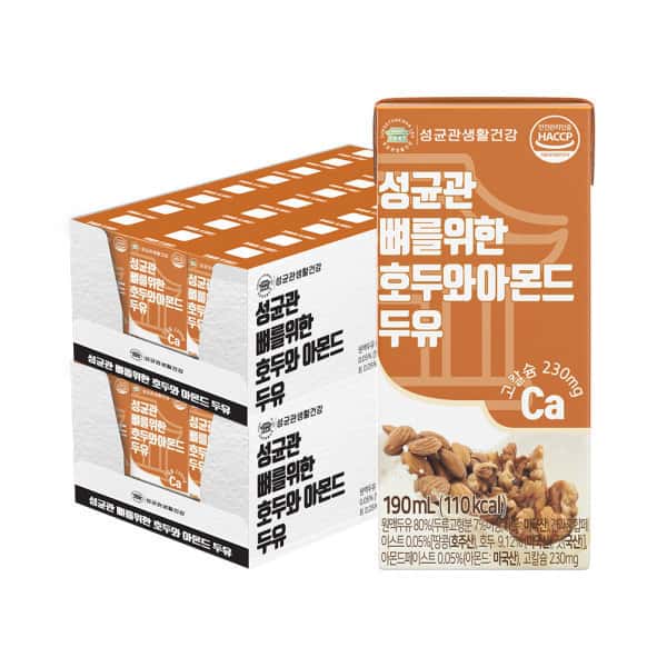 상품 01. 성균관 뼈를위한 호두 아몬드 두유 190ml 48팩 건강한 한끼 두유 한팩