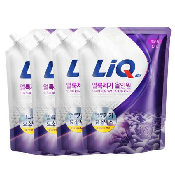 상품 01. 리큐 얼룩제거 올인원 드럼/일반용 2.1L 4개 / 실내건조 피톤샤워