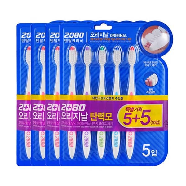 2080 오리지날칫솔 탄력모 5+5개입 4개 (총40개)