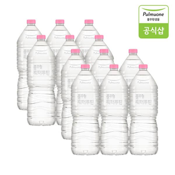 (현대Hmall)풀무원 워터루틴 무라벨 생수 2L X 12병(무라벨/유라벨 랜덤발송)