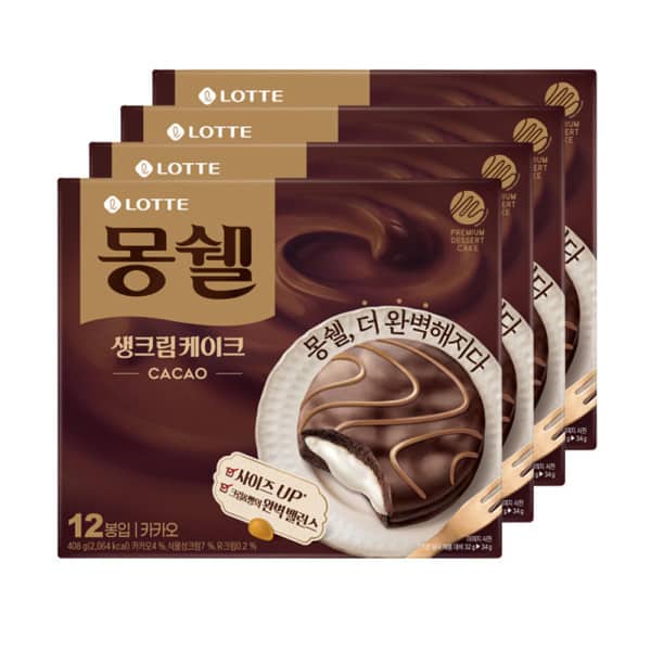 몽쉘 생크림 카카오 408g 4갑