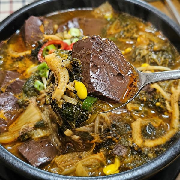 (맛집로드 3탄) 옥구촌 선지해장국 630g 4팩 국내산 소선지 24%이상 선지해장국 한우흑양