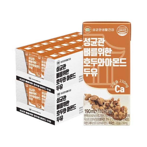 성균관 뼈를위한 호두 아몬드 두유 190ml 48팩 건강한 한끼 두유 한팩 / 17일 수요일 옥션 단하루 행사