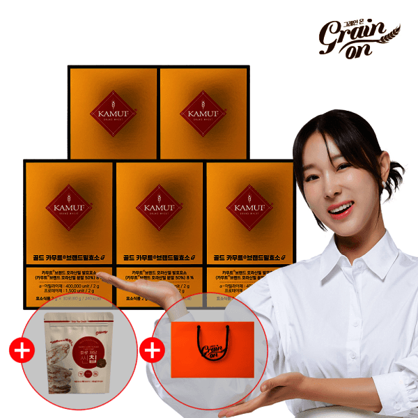 골드 카무트효소G 5개월분(2g x 150포) + 쇼핑백 + 파로저당씬칩